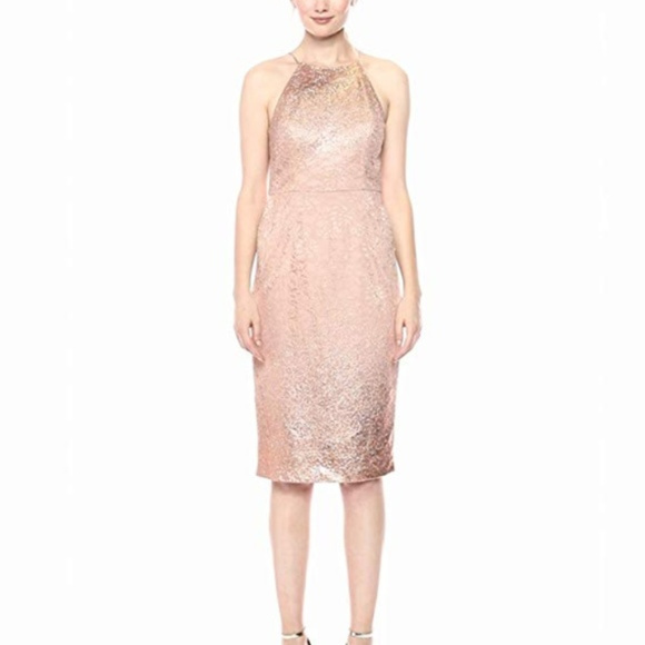 adrianna papell metallic sheath dress